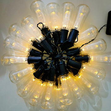 Solar Powered LED String Lights 30 Vintage Bulb Waterproof Fairy Lights for Garland Camping Garden Party - Imported from UK